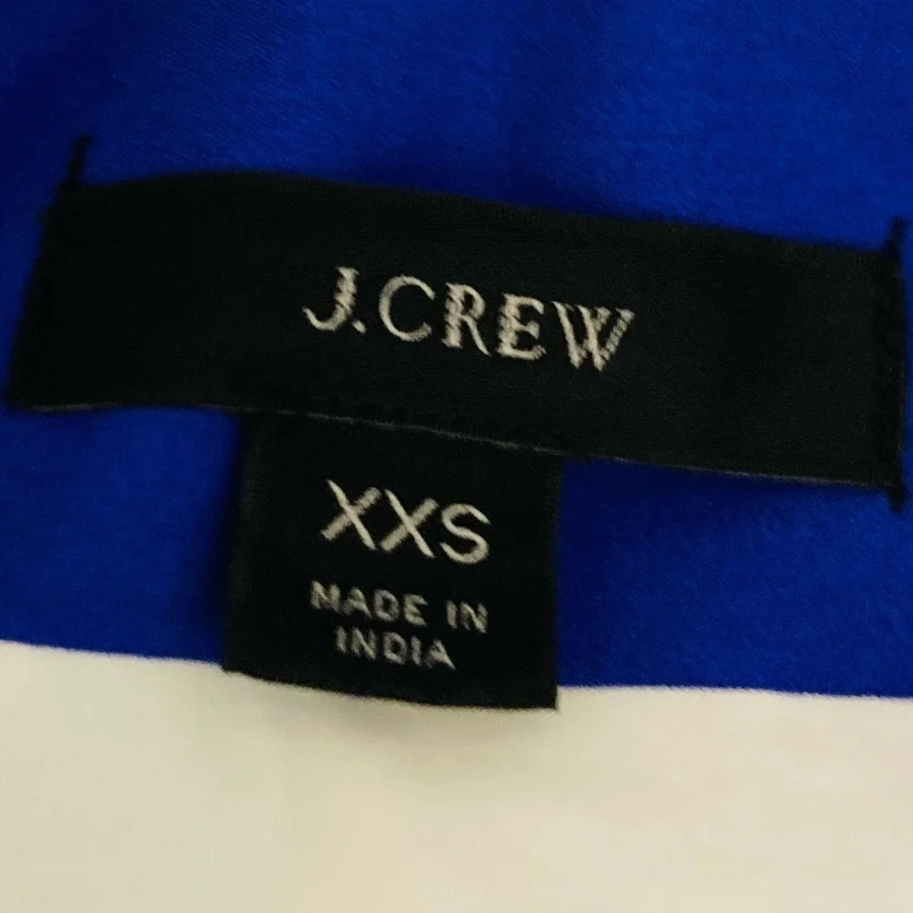 J. Crew classic blue and white striped button front long sleeve top. Size XXS